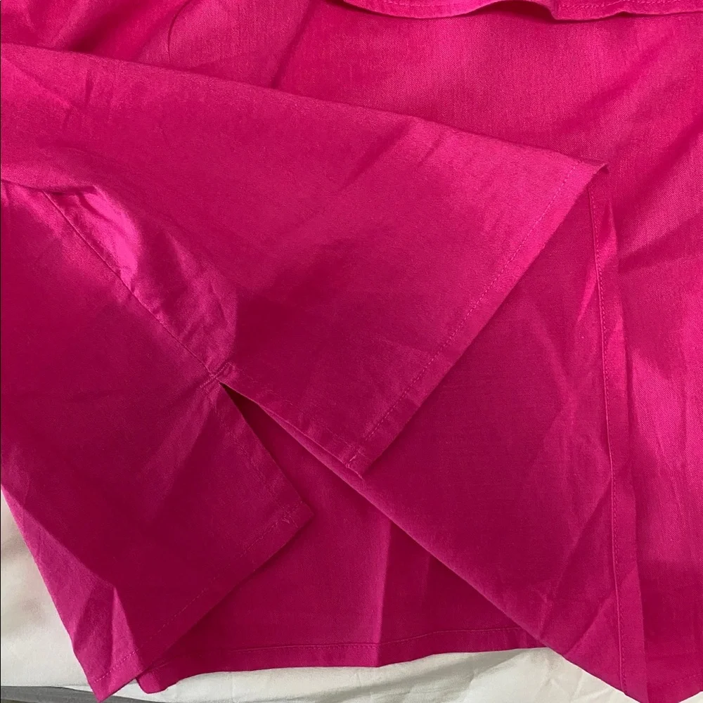 LOFT Fuchsia Ruffled One-Shoulder Blouse - Picture 3 of 3